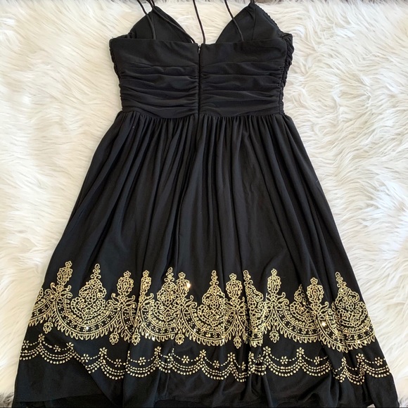 Cache Babydoll Beaded Black Summer Dress - Picture 7 of 14